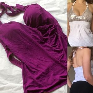 Victorias Secret Push Up Halter Top 34B Purple